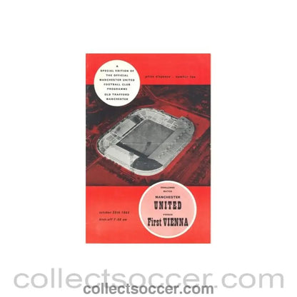 1962 - Manchester United v First Vienna official programme 29/10/1962 - Collect Soccer
