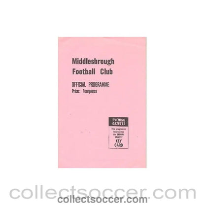 1962 - Middlesbrough v Luton Town official programme 27/10/1962 Football League, the pink issue - Collect Soccer