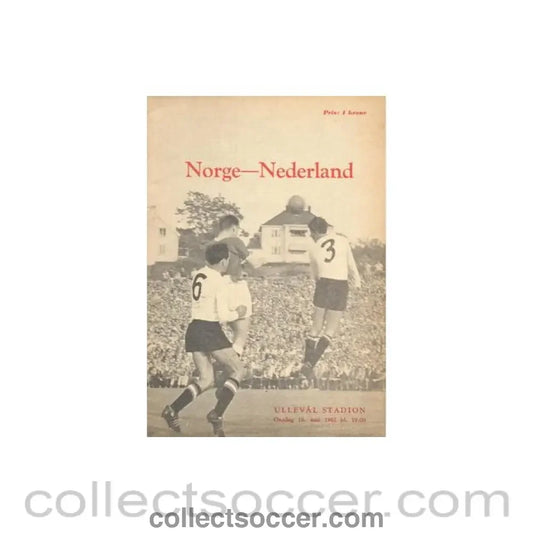 1962 Norway v Holland official programme 16/05/1962