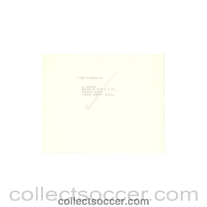 1962 - Note from E. Lillie, E. Lillie & Co. to The Football League about the football match The Football League v The Italian Football League on 29/11/1962 - Collect Soccer