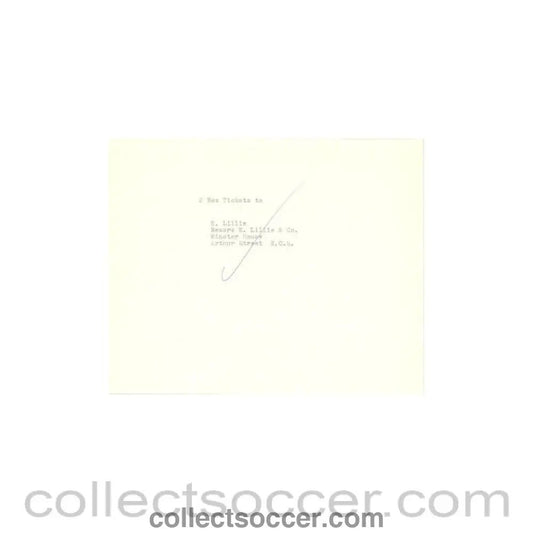 1962 - Note from E. Lillie, E. Lillie & Co. to The Football League about the football match The Football League v The Italian Football League on 29/11/1962 - Collect Soccer