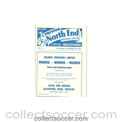 1962 - Preston North End v Chelsea official programme 08/12/1962