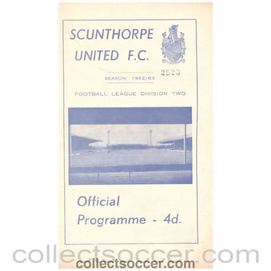 1962 Scunthorpe v Chelsea Football Programme - Collect Soccer