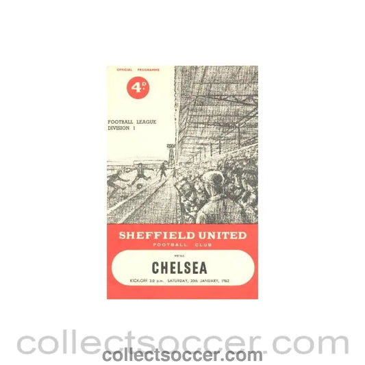 1962 - Sheffield United v Chelsea official programme 20/01/1962