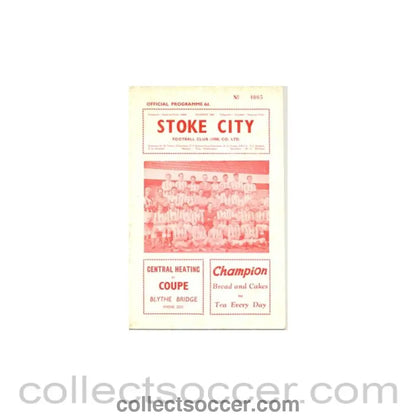 1962 - Stoke City v Chelsea official programe 01/09/1962