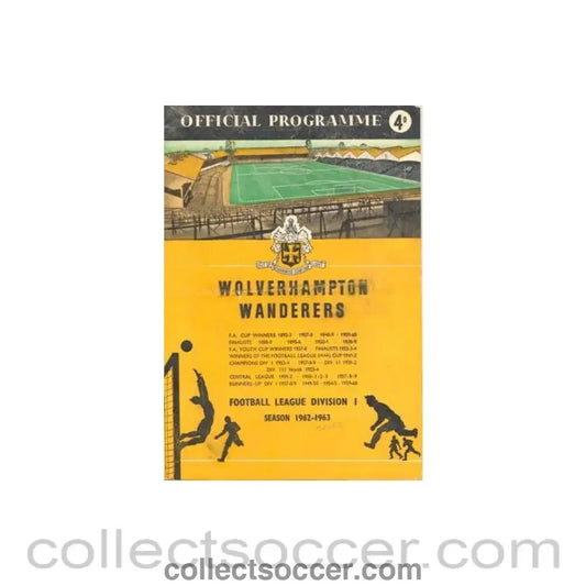 1962 - Wolverhampton Wanderers v Tottenham Hotspur official programme 19/09/1962 Football League - Collect Soccer
