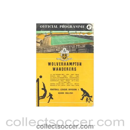 1962 - Wolverhampton Wanderers v West Bromwich Albion official programme 26/12/1962 Football League - Collect Soccer