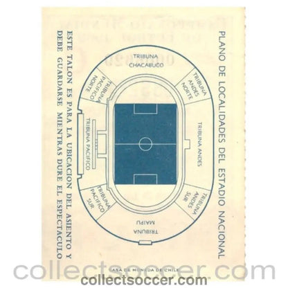 1962 World Cup Semi Final Original Ticket Chile V Brazil 13/06/1962 - Collect Soccer