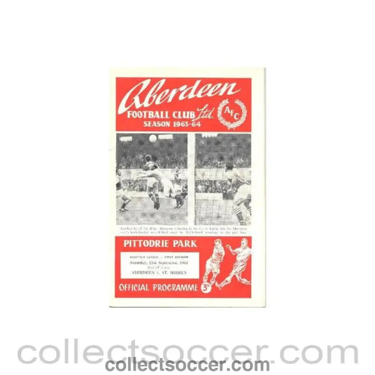 1963 - Aberdeen v St. Mirren official programme 21/09/1963 - Collect Soccer