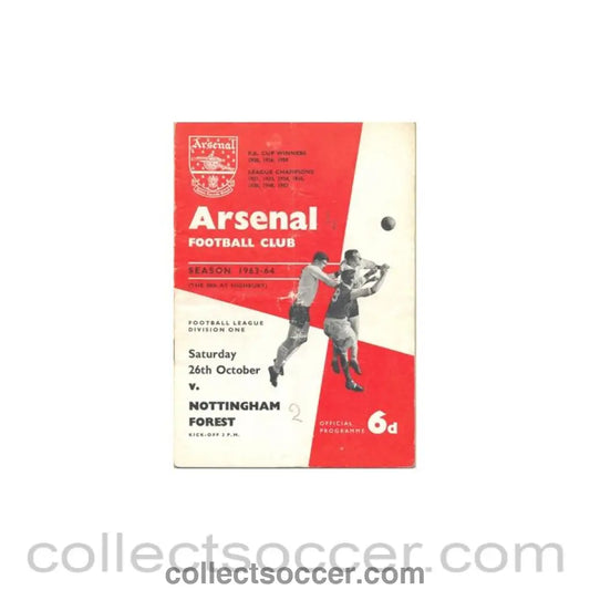 1963 - Arsenal v Nottingham Forest official programme 26/10/1963