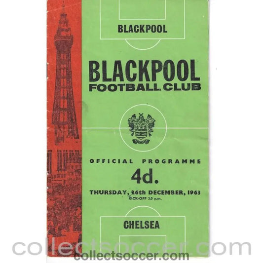 1963 - Blackpool v Chelsea 26/12/1963 Official Programme - Collect Soccer
