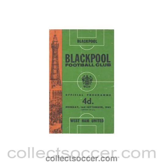 1963 - Blackpool v West Ham United official programme 02/09/1963