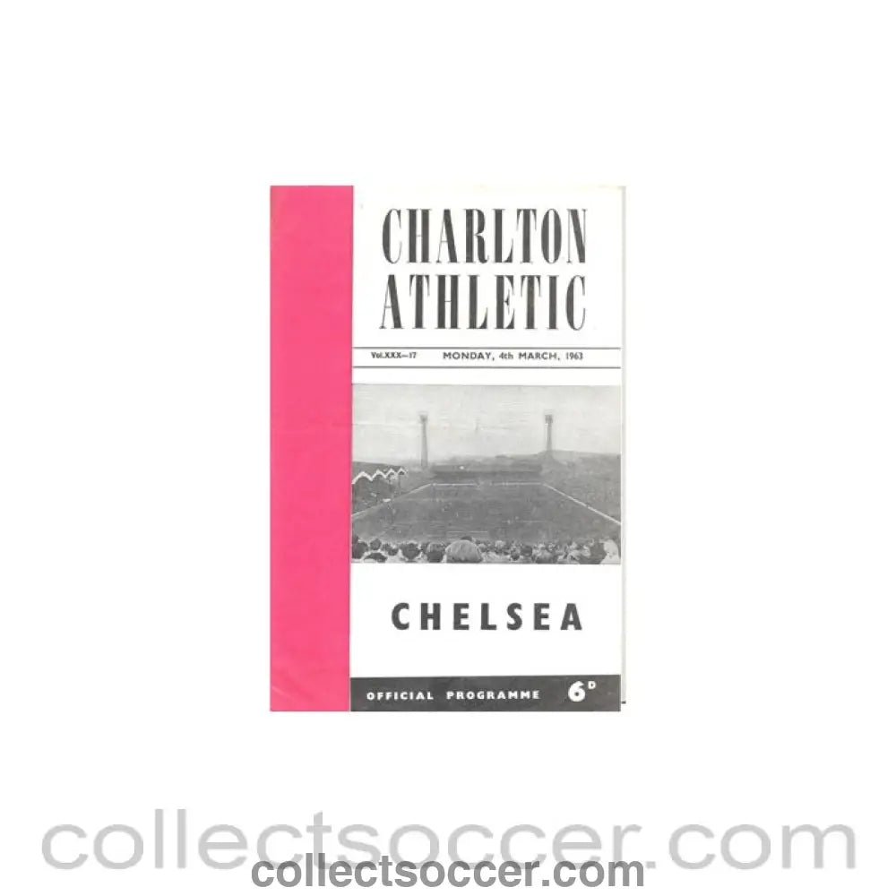 1963 - Charlton Athletic v Chelsea football programme 04/03/1963 - Collect Soccer