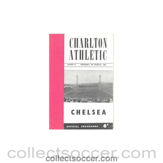 1963 - Charlton Athletic v Chelsea football programme 04/03/1963