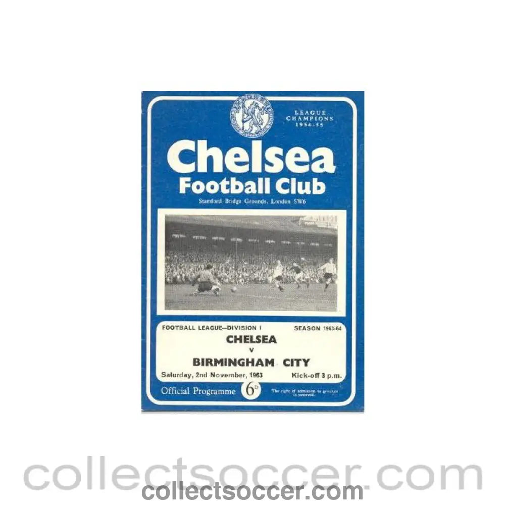 1963 - Chelsea v Birmingham City official programme 02/11/1963