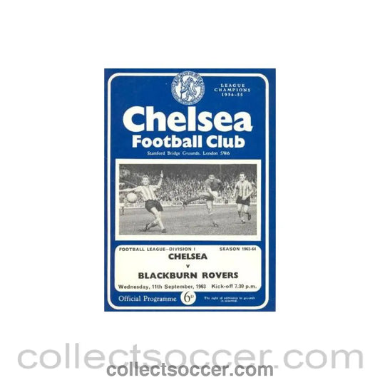 1963 - Chelsea v Blackburn Rovers official programme 11/09/1963