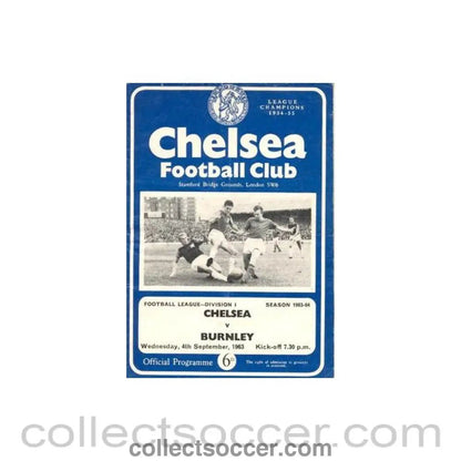 1963 - Chelsea v Burnley official programme 04/09/1963 - Collect Soccer