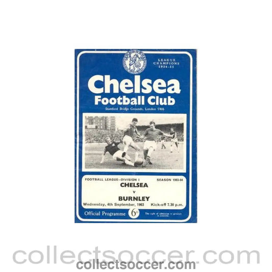 1963 - Chelsea v Burnley official programme 04/09/1963