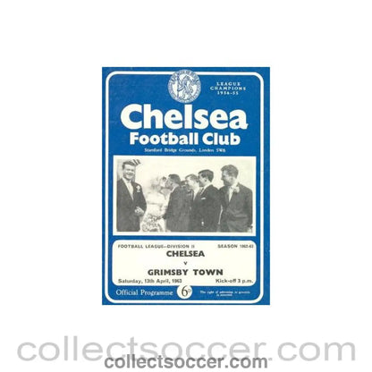1963 - Chelsea v Grimsby Town official programme 13/04/1963