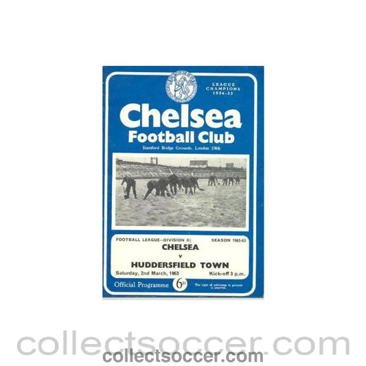 1963 - Chelsea v Huddersfield Town official programme 02/03/1963