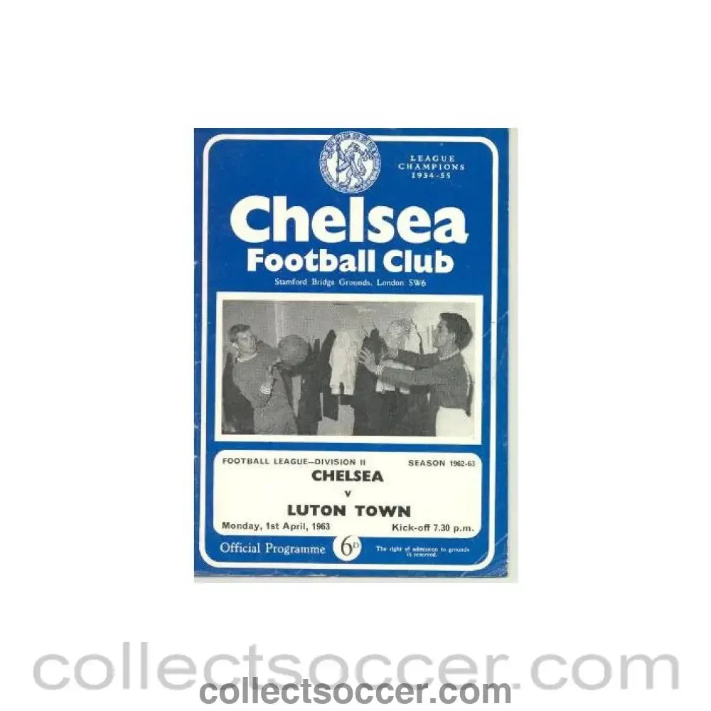 1963 - Chelsea v Luton Town official programme 01/04/1963