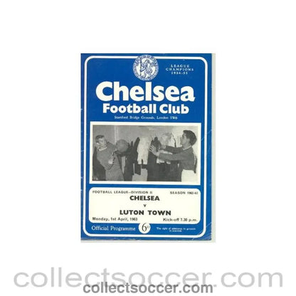1963 - Chelsea v Luton Town official programme 01/04/1963