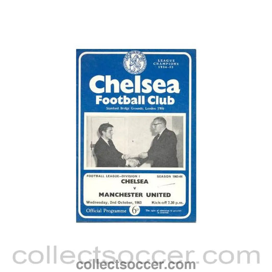1963 - Chelsea v Manchester United official programme 02/10/1963