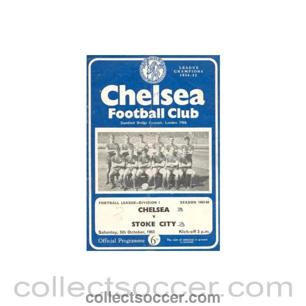 1963 - Chelsea v Stoke City official programme 05/10/1963 - Collect Soccer