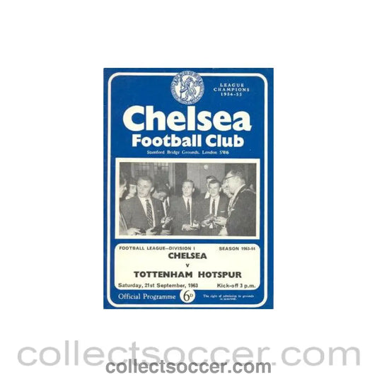 1963 - Chelsea v Tottenham Hotspur official programme 21/09/1963