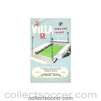 1963 - Chelsea v Tottenham Hotspur Villa News and Record official programme 16/09/1963