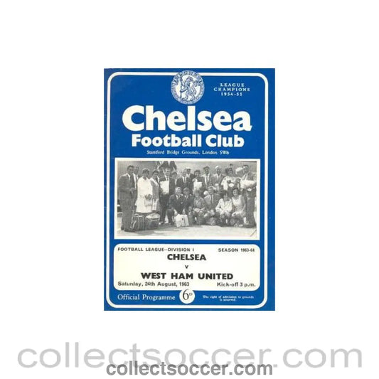 1963 - Chelsea v West Ham United official programme 24/08/1963