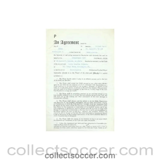 1963 - Contract For Hire of a Player between Birmingham City F.C. and Colin Charles Withers of 01/08/1963