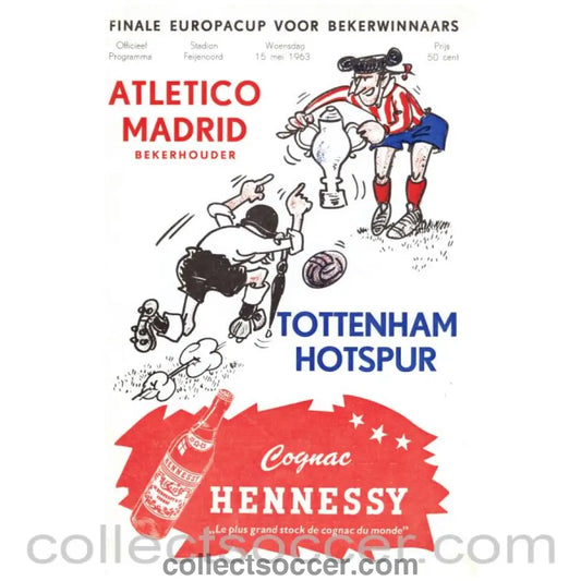 1963 Cup Winners Cup Final Official Programme Atletico Madrid v Tottenham Hotspur - Collect Soccer