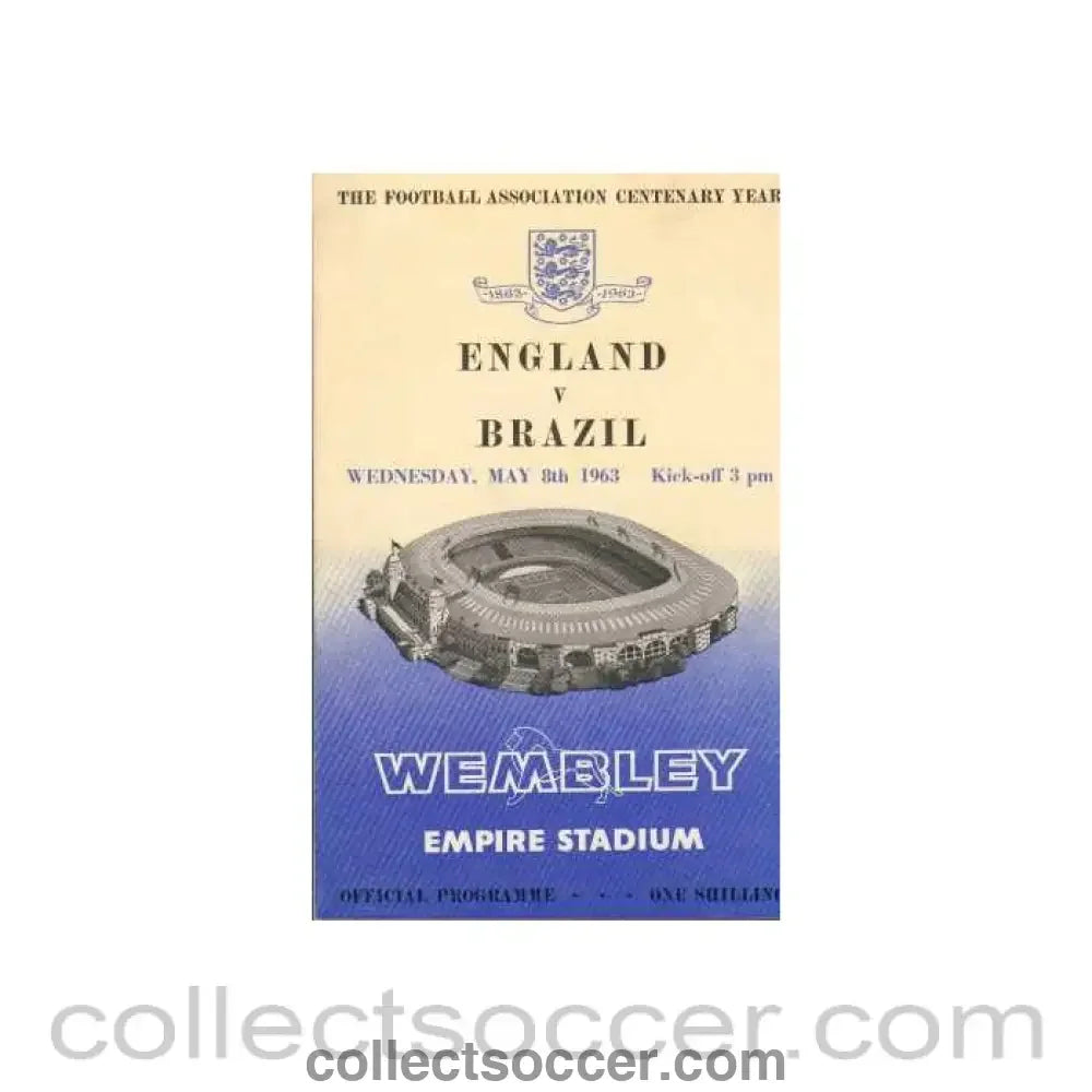 1963 England V Brazil Programme 08/05/1963