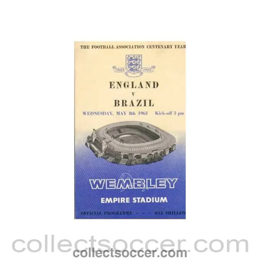 1963 England V Brazil Programme 08/05/1963 - Collect Soccer