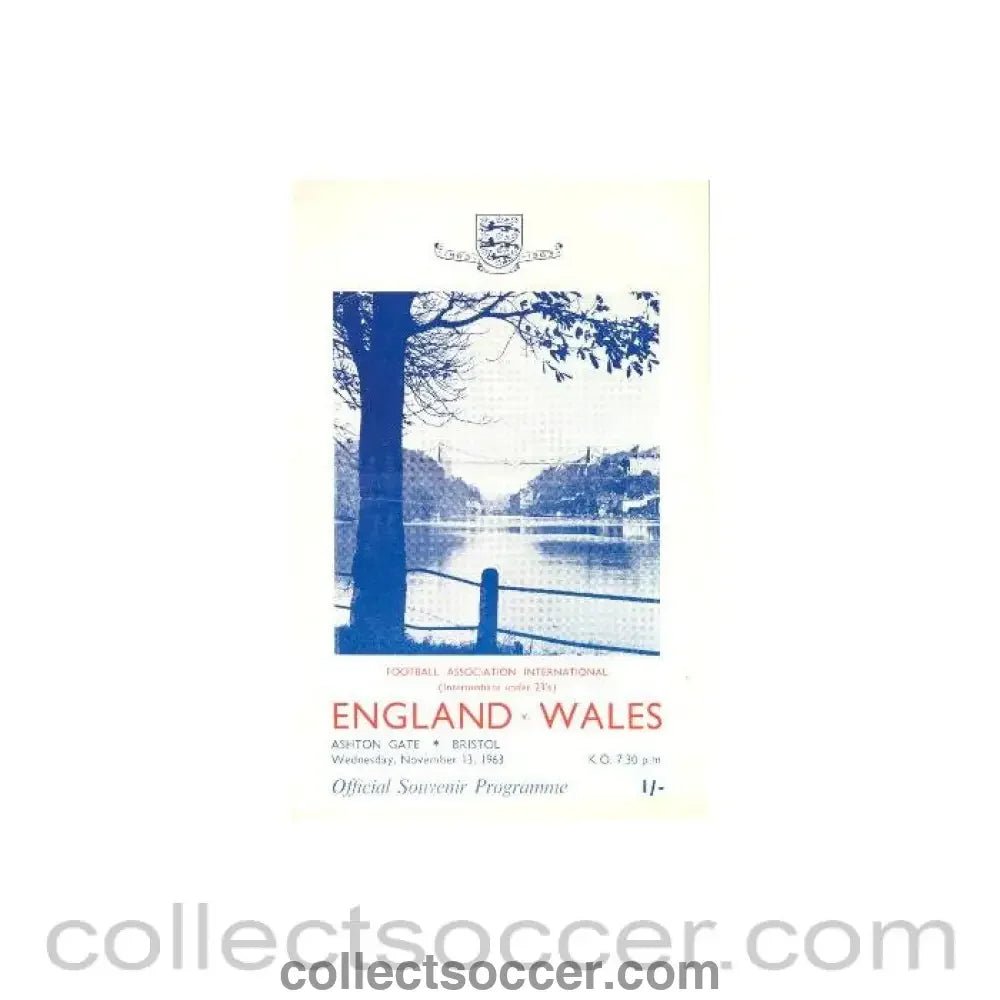 1963 England v Wales Intermediate Under - 23's official programme 13/11/1963 - Collect Soccer