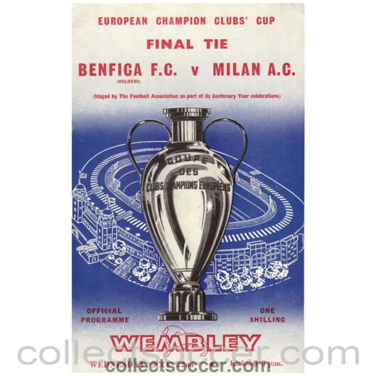 1963 European Cup Final Benfica v AC Milan Official Programme - Collect Soccer