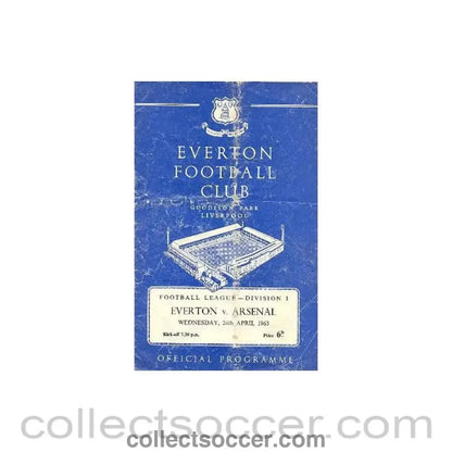 1963 - Everton v Arsenal official programme 24/04/1963 - Collect Soccer