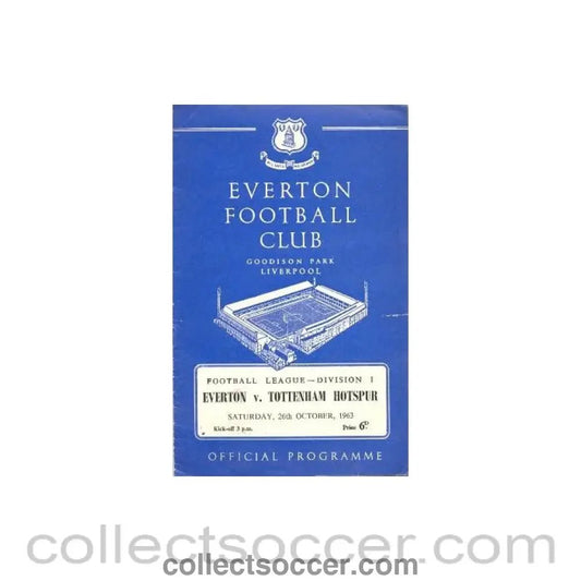 1963 - Everton v Tottenham Hotspur official programme 26/10/1963 - Collect Soccer