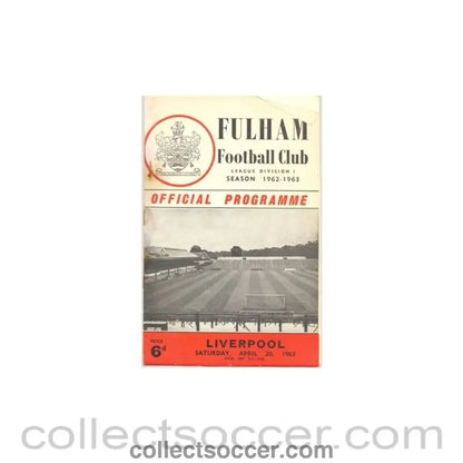 1963 - Fulham v Liverpool official programme 20/04/1963 - Collect Soccer