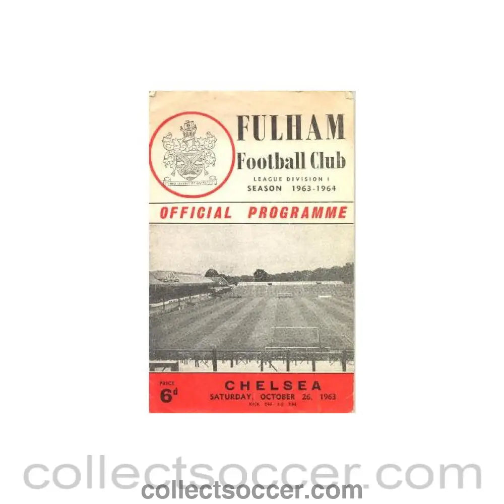 1963 - Fulham vChelsea official programme 26/10/1963