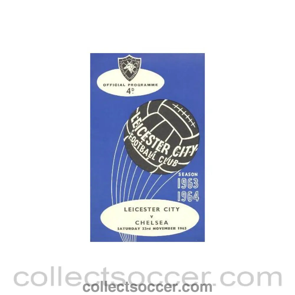 1963 - Leicester City vChelsea official programme 23/11/1963