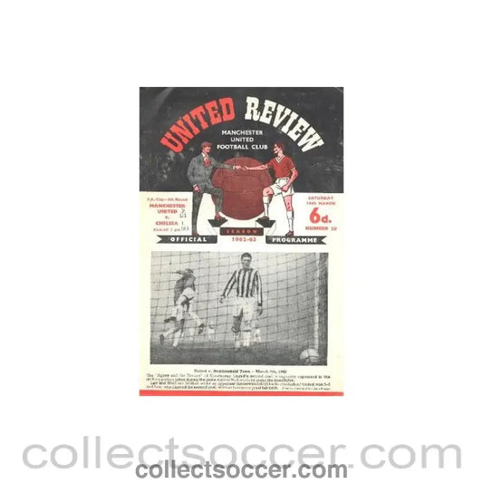 1963 - Manchester United v Chelsea official programme 16/03/1963 - Collect Soccer