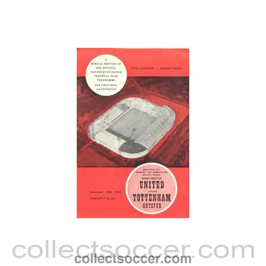 1963 - Manchester United v Tottenham Hotspur official programme 10/12/1963 - Collect Soccer