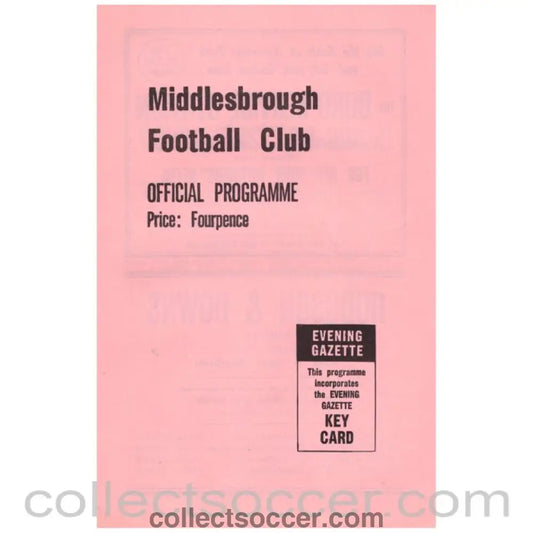 1963 Middlesbrough v Chelsea Football Programme - Collect Soccer