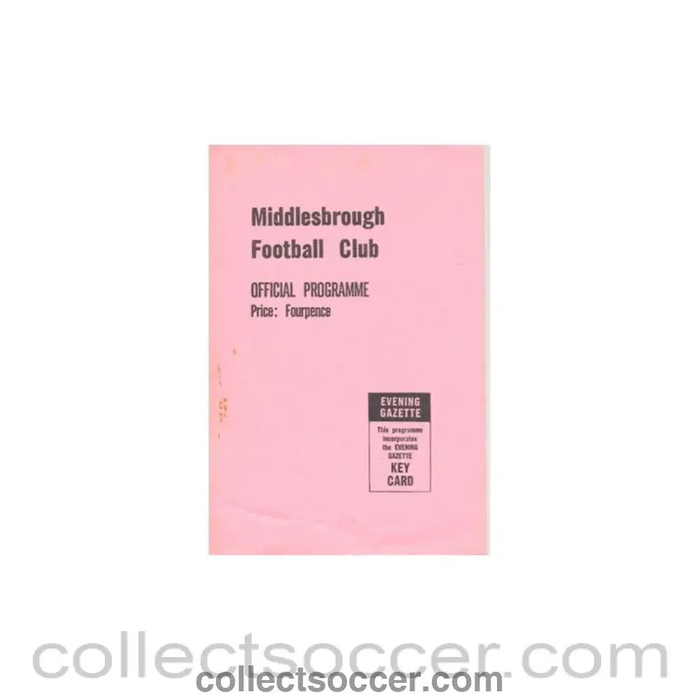 1963 - Middlesbrough vChelsea official programme 09/03/1963 - Collect Soccer