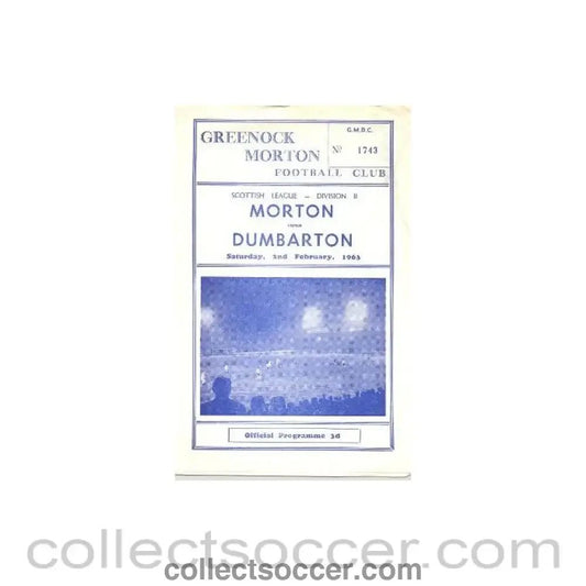 1963 - Morton v Dumbarton official programme 02/02/1963 - Collect Soccer
