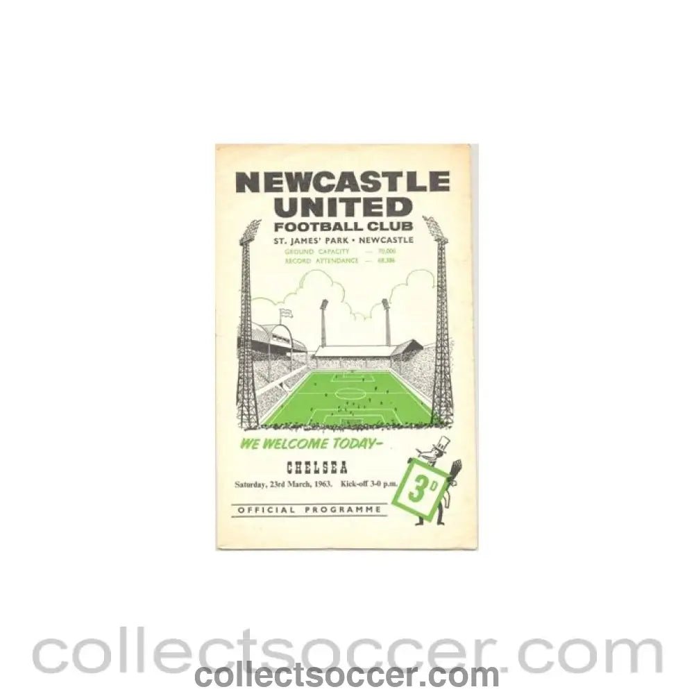1963 - Newcastle United v Chelsea official programme 23/03/1963 - Collect Soccer