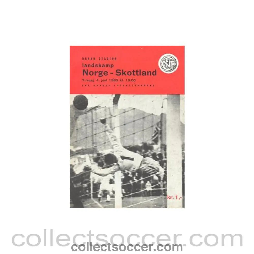 1963 Norway v Scotland official programme 04/06/1963 - Collect Soccer