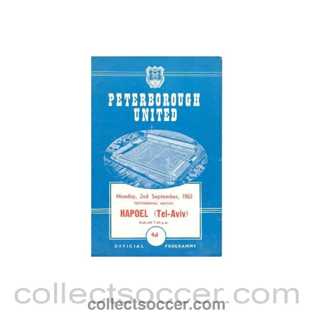 1963 - Peterborough United v Hapoel, Tel - Aviv official programme 02/09/1963 - Collect Soccer